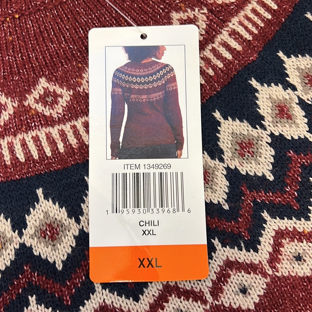 Original Weatherproof Winter Pattern Sweater-Cranberry-Navy-XXL - Picture 3 of 7